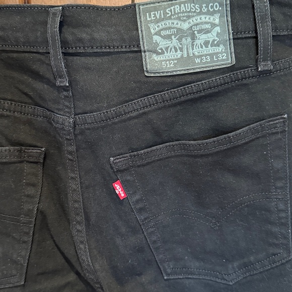 Levi's Men's 512 Slim Taper Fit Jeans 33x32 Black - Picture 2 of 9